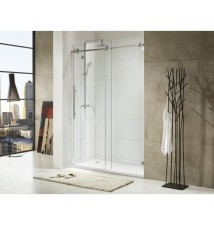 Paragon Bath, TRIDENT LUX - Premium 3/8 in. (10mm) Thick Glass, Size: 59"W x 72"H, Frame-less Sliding Shower Door, Polished Stainless Steel Chrome Finish Hardware, Limited 10 (Ten) Year Manufacturer Warranty